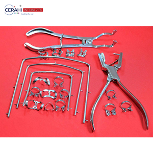 Ensemble d'accessoires pour perceuse dentaire électrique Cerahi Industries, 13 pièces, acier inoxydable, kit de poinçonnage pour barrage gingival, pinces, best-seller, CE ISO - Product Image 4