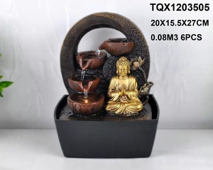 Estatua de <span class=keywords><strong>Buda</strong></span> de resina para interiores Ywbeyond, fuente de agua Zen de mesa, cascada, decoración del hogar, bomba eléctrica, producto artesanal - Product Image 5