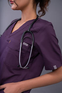 Uniformes Médicos de Verano al por Mayor, Elásticos, con Logotipo Personalizado, Unisex, para Hospitales, Trajes de Enfermería, Tela de Poliéster y Elastano - Product Image 5