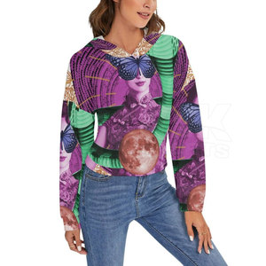 Nouveaux sweats à capuche tendance personnalisables en coton et polyester, style décontracté pour femmes, en vente - Product Image 3