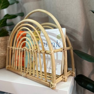 ชั้นวางแผ่นพับงานแฮนด์เมดชั้นวางแสดงตะกร้านิตยสารทำจากหวายที่เก็บหนังสือพิมพ์ - Product Image 6