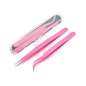 Nouvel ensemble de pinces de précision antistatiques et durables en acier inoxydable pour cils, avec pointes angulaires à 45 et 90 degrés pour greffe de cils - Product Image 4