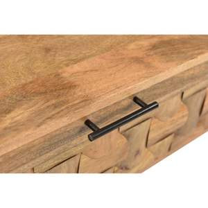 Table basse de collection Clio, design antique, luxe moderne, espace de rangement, design unique, caractéristiques réglables, bois de manguier, salon - Product Image 6