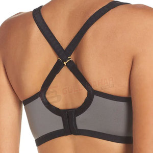 Soutien-gorge de sport respirant sur mesure pour femmes avec logo frontal, maintien élevé, compression, bretelles réglables et ajustement extensible - Product Image 4