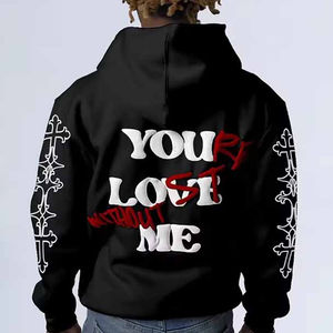 Sudaderas con capucha con cremallera y hombros caídos y bordado con logotipo personalizado para hombre, sudadera térmica con capucha bordada de invierno de algodón 100%, talla grande - Product Image 6