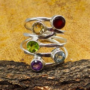 Nueva llegada hecha a mano 925 plata esterlina multi piedra preciosa redonda facetada - Product Image 4