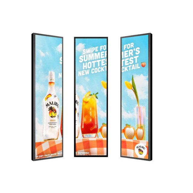 Bar Shelf Edge LCD Digital Advertising Screen Stretched LCD Display Signage for Retail Store Shopping Mall Wayfinding Animation