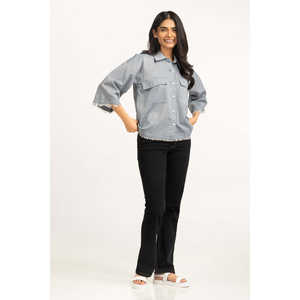 เสื้อเชิ้ตยีนส์ลำลองผู้หญิง รุ่น WM-CS-SS25-409 เสื้อเชิ้ตทำงานสีสันสดใส ไซส์ XS-XL ทรงเข้ารูป ติดกระดุม เหมาะสำหรับฤดูร้อน ฤดูใบไม้ผลิ ฤดูใบไม้ร่วง - Product Image 6