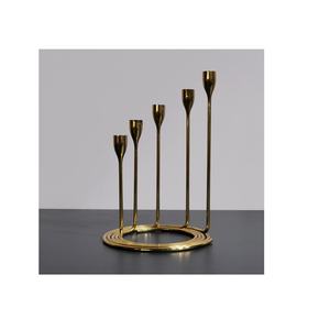 Candélabre élégant en laiton pièce maîtresse bougeoir vente chaude bougeoir avec laiton polonais pour la décoration de mariage - Product Image 4