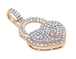 Pendentif en Moissanite en forme de cœur avec serrure personnalisée en argent 925, style hip hop de luxe pour hommes et femmes - Product Image 2