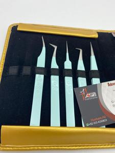 Pince à cils en forme de coeur professionnelle personnalisée couleur menthe cils pointus en acier inoxydable durable de haute qualité - Product Image 2