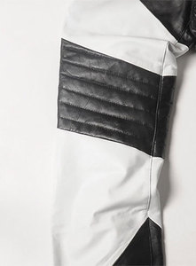 Pantalones de piel de vaca personalizados para hombre, ropa de calle de talla grande, estilo Punk a la moda, técnicas estampadas de patrón recto informal de invierno - Product Image 5