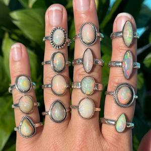 Trending Hot selling Wholesale Original Ethiopian Opal Gemstone 925 Sterling Silver Oval <b>Ring</b> <b>for</b> <b>Women</b> Factory Price Jewelry - Product Image 1