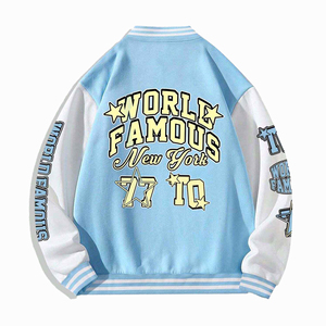 Custom wool leather <b>men</b> <b>varsity</b> <b>jacket</b> thick warm college letterman style fashion <b>bomber</b> outerwear for OEM ODM supply - Product Image 2