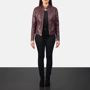 Chaqueta de Cuero Vacuno con Pelo Auténtico para Mujer, Diseño Moderno 2026, Chaqueta de Motociclista de Alta Calidad con Cuello Camisero - Product Image 5