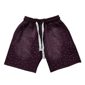 Pantalones cortos ligeros con lavado ácido para hombre, ropa de calle, pantalones cortos de verano con logotipo personalizado y cordón Vintage - Product Image 1