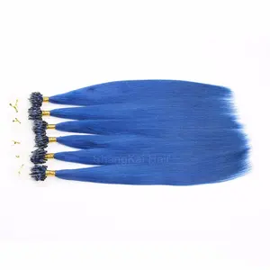 Top Grade Russian Hair Extension Blue Color Easy Micro Beads Hair Extensions 1g/strand Bond Hair Extensions
