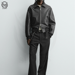 Chaqueta de Motocicleta 100% Cuero para Hombre, Invierno, Ecológica, Resistente al Viento, Transpirable, Cuello Alto, 2025 - Product Image 1