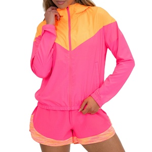 Ensemble de deux pièces avec logo personnalisé OEM Veste et short en nylon imperméable Survêtement vierge Ensembles courts coupe-vent pour femmes 2026 - Product Image 1