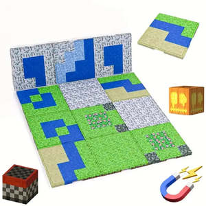 บล็อกแม่เหล็ก Minecraft ของเล่นตัวต่อแม่เหล็กปรับขนาดได้ ผลิตจากพลาสติก ได้รับการรับรองมาตรฐาน EN71 ของเล่นเสริมพัฒนาการ 100 ชิ้น - Product Image 1
