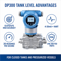 Transmetteur de niveau de pression différentielle intelligent QLX DP300 4-20mA HART pour la mesure du niveau de liquide dans les réservoirs fermés