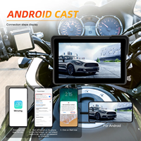 Écran portable pour moto Podofo IP67 étanche 7 pouces, CarPlay sans fil / Android Auto, moniteur Airplay, Android Cast BT