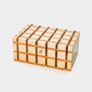 Caja de Madera y Caja con Incrustaciones de Resina, Empaque de Almacenamiento de Joyería Impreso de Lujo, Collar Único - Product Image 1