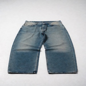 Jeans en denim décontractés pour hommes, coupe large, taille mi-haute, style streetwear hip-hop |   OEM/ODM Logo personnalisé Fourniture en gros Respirant Imperméable - Product Image 4