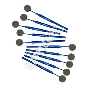 Miroir buccal dentaire # 5 outils dentaires uniques en acier à manche creux pour le nettoyage manuel des dents et le remplissage des cavités - Product Image 1