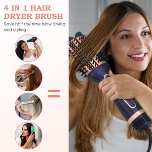 Sèche-<span class=keywords><strong>cheveux</strong></span> 3-en-1 Styler Volumizer Négatif Ion Anti Frizz Caractéristiques Air Chaud Céramique Baril <span class=keywords><strong>Cheveux</strong></span> Lisseur <span class=keywords><strong>Brosse</strong></span> 1200W Hôtels - Product Image 5