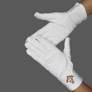 Precio de fábrica 100% guantes industriales de algodón guantes de trabajo de mano blanca guantes masónicos personalizados - Product Image 4