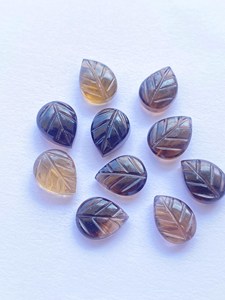 ลูกปัดพลอยรูปใบควอตซ์แกะสลักด้วยมืออัญมณีบำบัดสวมใส่ได้ทุกวันของขวัญอัญมณีหลวมสำหรับเธอ - Product Image 3