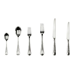 Couverts en acier inoxydable utilisés dans la cuisine, café de table, maison, poignée en métal plaqué couleur argent, lot de 6 couverts - Product Image 1