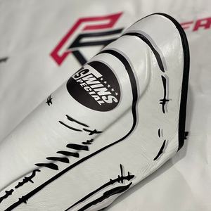 Protège-tibias de boxe et de Muay Thai personnalisés entièrement imprimés pour la vente en gros, équipement d'entraînement professionnel de kickboxing en cuir véritable - Product Image 3