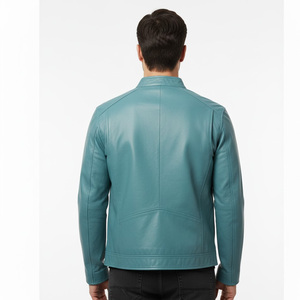 Chaqueta de motocicleta de piel de oveja hecha a mano para hombre OEM proveedor fábrica venta al por mayor por encargo duradero motorista moda cálido invierno frente - Product Image 2