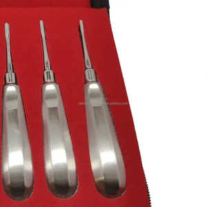 Kit de instrumentos de cirugía Dental Oral Manual de 7 Uds., herramientas de ortodoncia de acero inoxidable, elevadores, bolsa de cuero, clase reutilizable CCC OEM - Product Image 2