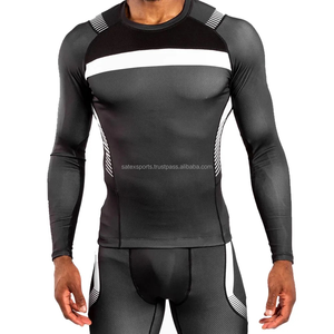 Camiseta de Compresión Deportiva Unisex Personalizada de Manga Larga, Transpirable, para BJJ, MMA, Jiu Jitsu, Protección UV UPF50+, Secado Rápido - Product Image 1