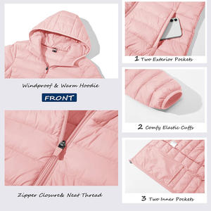 Haute qualité Ultra-léger femmes doudoune coupe-vent tissu coquille avec col à capuche respirant doux conforts hiver - Product Image 4