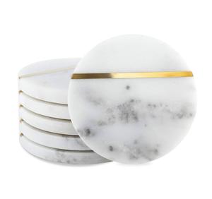 Nuevos posavasos de mármol hechos a mano de alta calidad para el hogar y la Mesa del hotel Ware100 % posavasos de mármol natural forma redonda para la cocina del hogar - Product Image 3