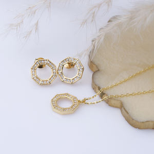 สร้อยคอจี้เงินสเตอร์ลิงเรขาคณิตแปดเหลี่ยมขายส่งเครื่องประดับเงินสเตอริง925ตุรกี - Product Image 4