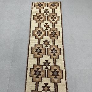 1.8x9.1 ft Rug, Turkish Vintage Rug, <b>Brown</b> Ombr <b>Wool</b> Rug - Product Image 5