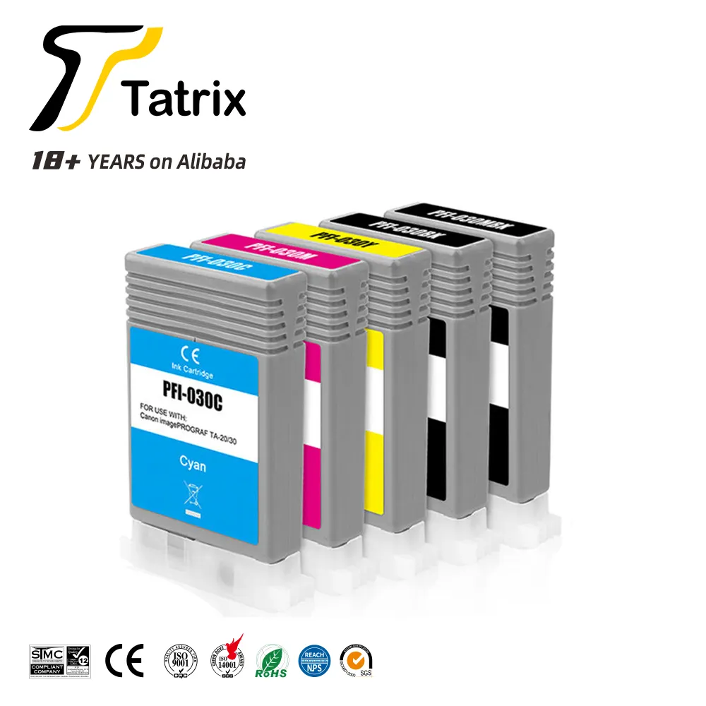 Tatrix PFI030 PFI050 PFI8120 PFI-030 PFI-050 PFI-8120 캐논 imagePROGRAF에 대한 프리미엄 색상 호환 잉크젯 잉크 카트리지