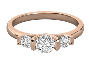 Chef-d'œuvre en diamant, diamant rond de 0,90 carat cultivé en laboratoire, bague de fiançailles à 3 pierres, or 14 carats, certifié IGI, vente en gros OEM, classique pour femmes - Product Image 6