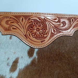 Western Tooled Wallet Bolso de cuero de piel de vaca Bolso de cuero de herramientas manuales Monedero más vendido a un precio asequible - Product Image 3