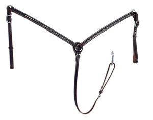 Selle occidentale Collier de poitrine de cheval Accessoire en cuir noir pour Trail Pleasure Barrel Roping Tooled Trail Pleasure Barrel Roping - Product Image 1