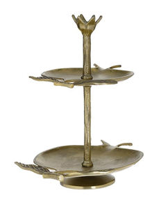 Support à gâteau de table rond vintage en métal avec finition dorée, vaisselle de table classique et élégante, support à gâteau et à dessert pour les fêtes - Product Image 1