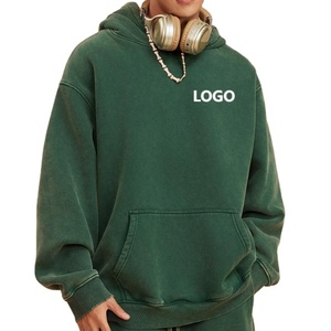 Alto GSM Oversize Soft Acid Wash Unisex 355GSM Peso pesado Algodón Drop Shoulder Hombres Ropa Moda Sudaderas con capucha de gran tamaño - Product Image 1