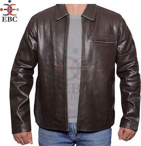 Chaqueta de Cuero Genuino de Vaca, Suave y Duradera, Chaqueta de Cuero Estilo Bomber Americana Vintage Marrón para Hombre, Cuero de Grano Completo - Product Image 3