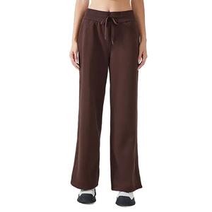 Pantalon évasé d'entraînement d'hiver décontracté pour femmes taille haute taille élastique respirant Oxford polaire pantalon de survêtement jambes larges tendance - Product Image 2