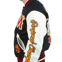 2024 haut tendance Vintage rouge blanc Letterman veste hommes personnalisé laine broderie Logo haute rue hiver imperméable à capuche